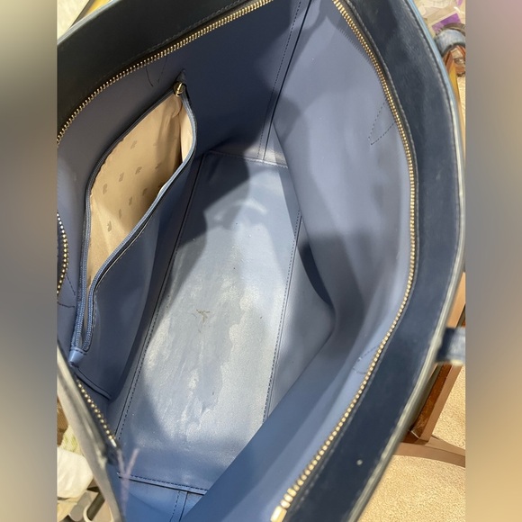 Kate Spade Shoulder Bag Tote Blue Large Handbag Purse - Picture 7 of 12